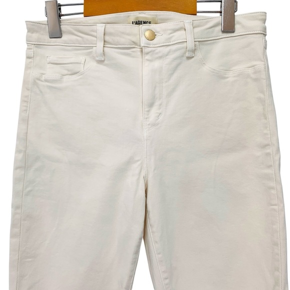 L'Agence Skinny Jeans Womens 30 Cream Off White Midrise Stretch Quiet Luxury - Picture 2 of 7